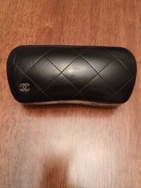 CHANEL EMPTY Black Quilted Leather Sunglass Case with CC Emblem..Price is firm.
